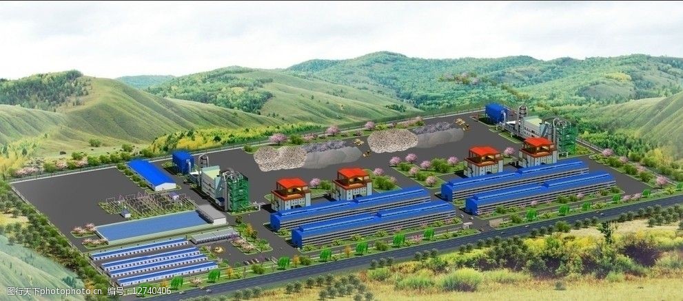 礦山與建筑設(shè)備及其零部件在冶煉廠鳥瞰圖中的體現(xiàn)